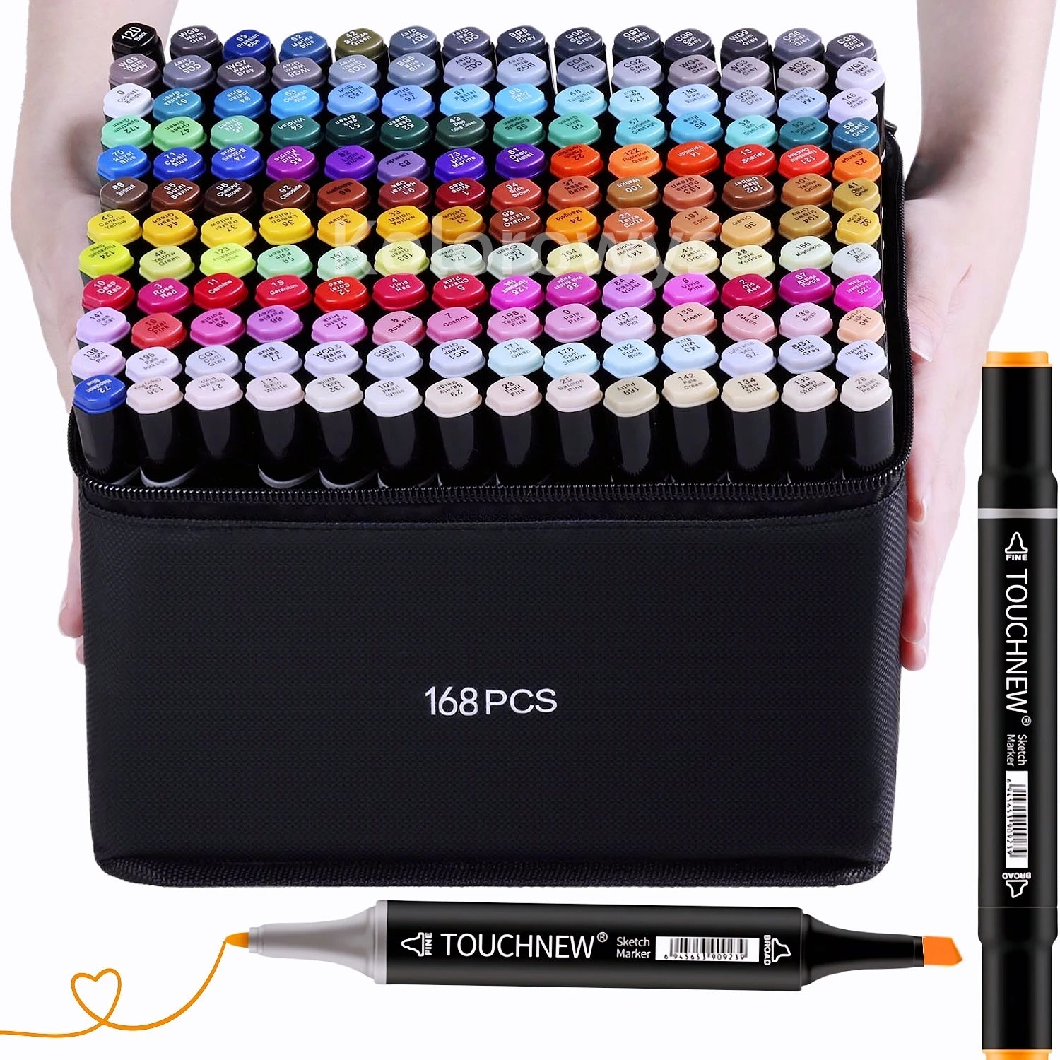 TOUCHNEW Alcohol Markers Soft Brush, Dual Tip Fine&Chisel / Brush&Chisel Art Markers Set for Adult Artists Drawing Coloring