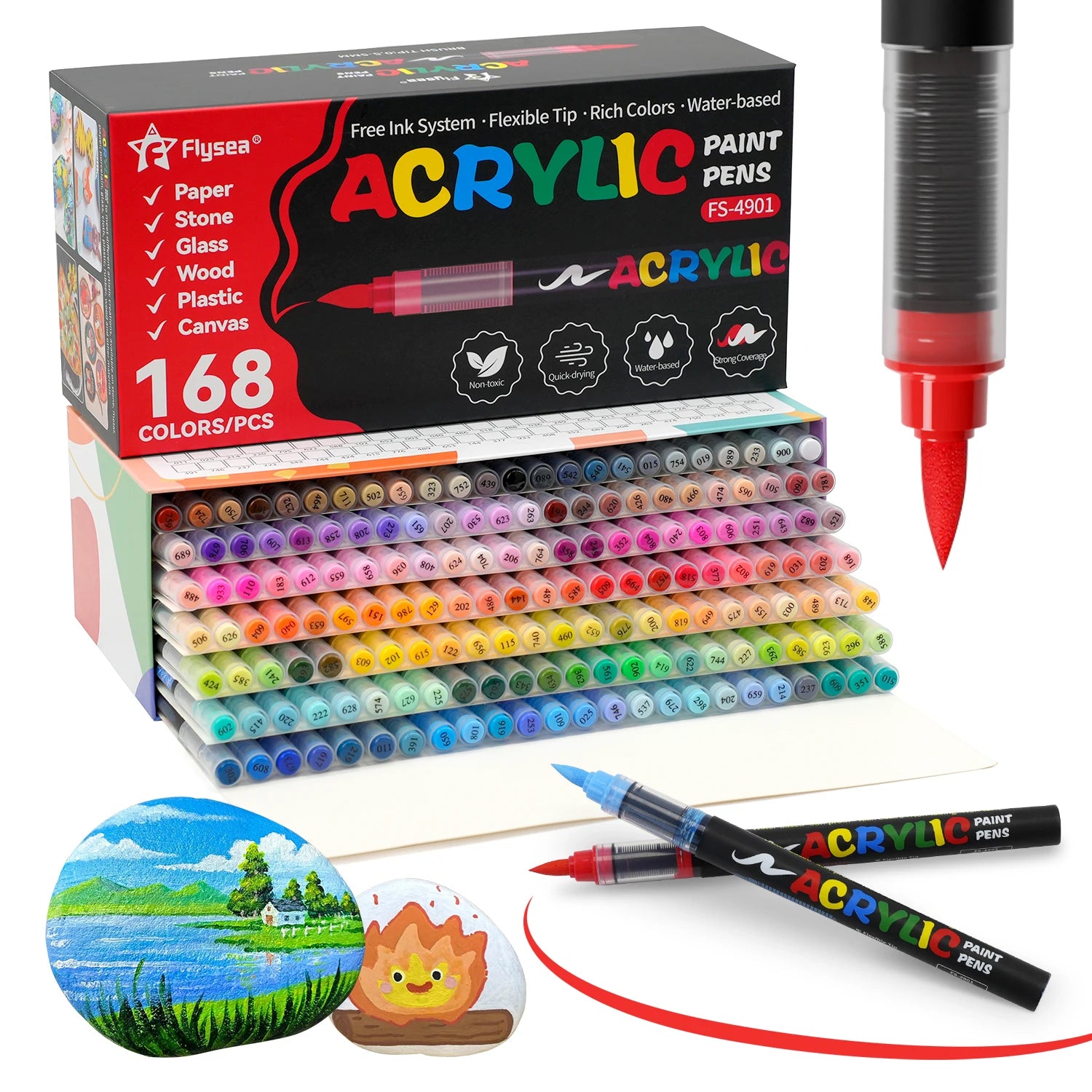 Acrylic Paint Soft Brush Markers Set