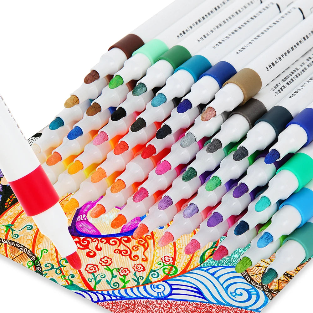 12-80 Colors Acrylic Markers Set,Portable Plastic Boxed,Rock Painting for Kids Set Ceramic Glass Wood DIY Crafts Art Supplies