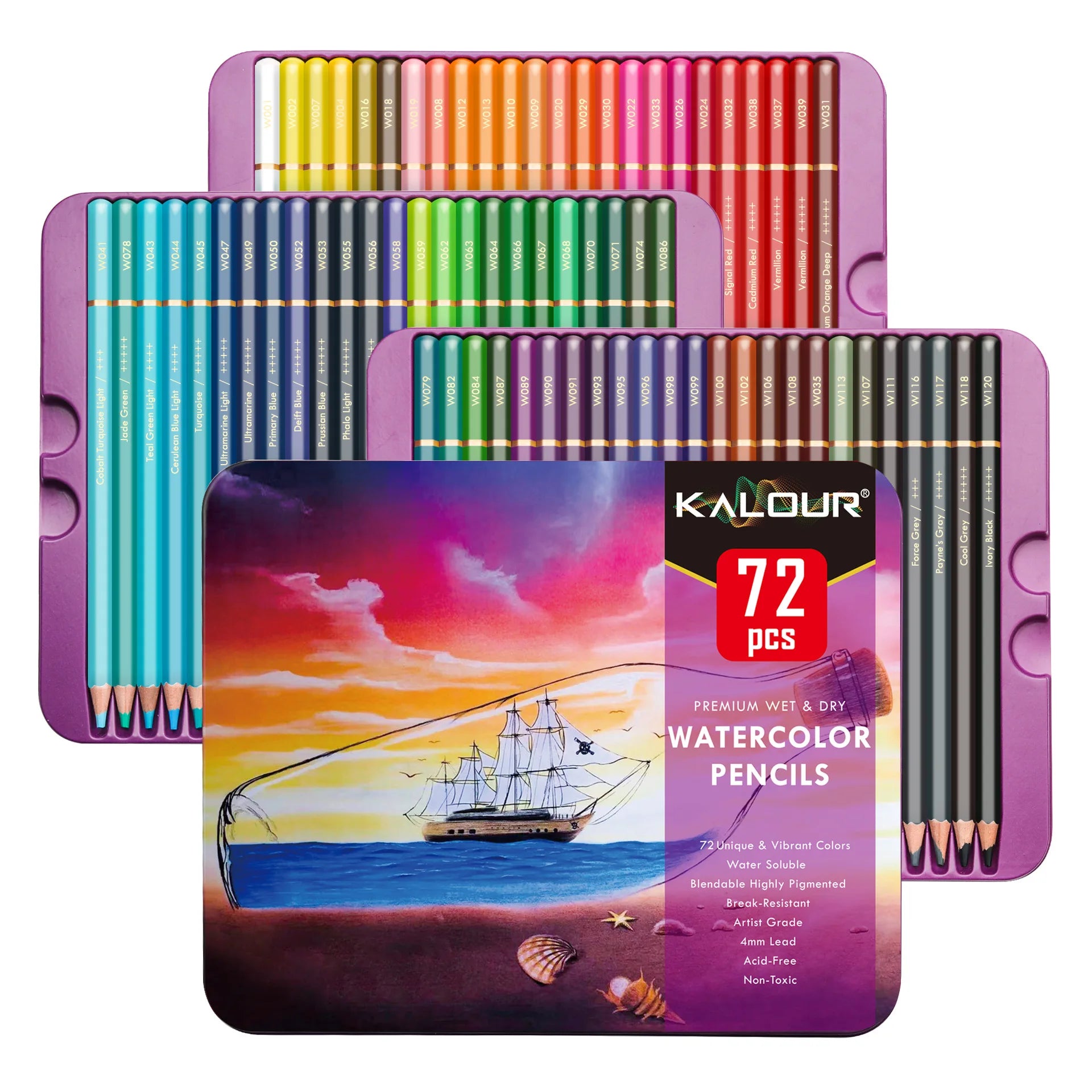 72 Professional Colors Watercolor Pencils